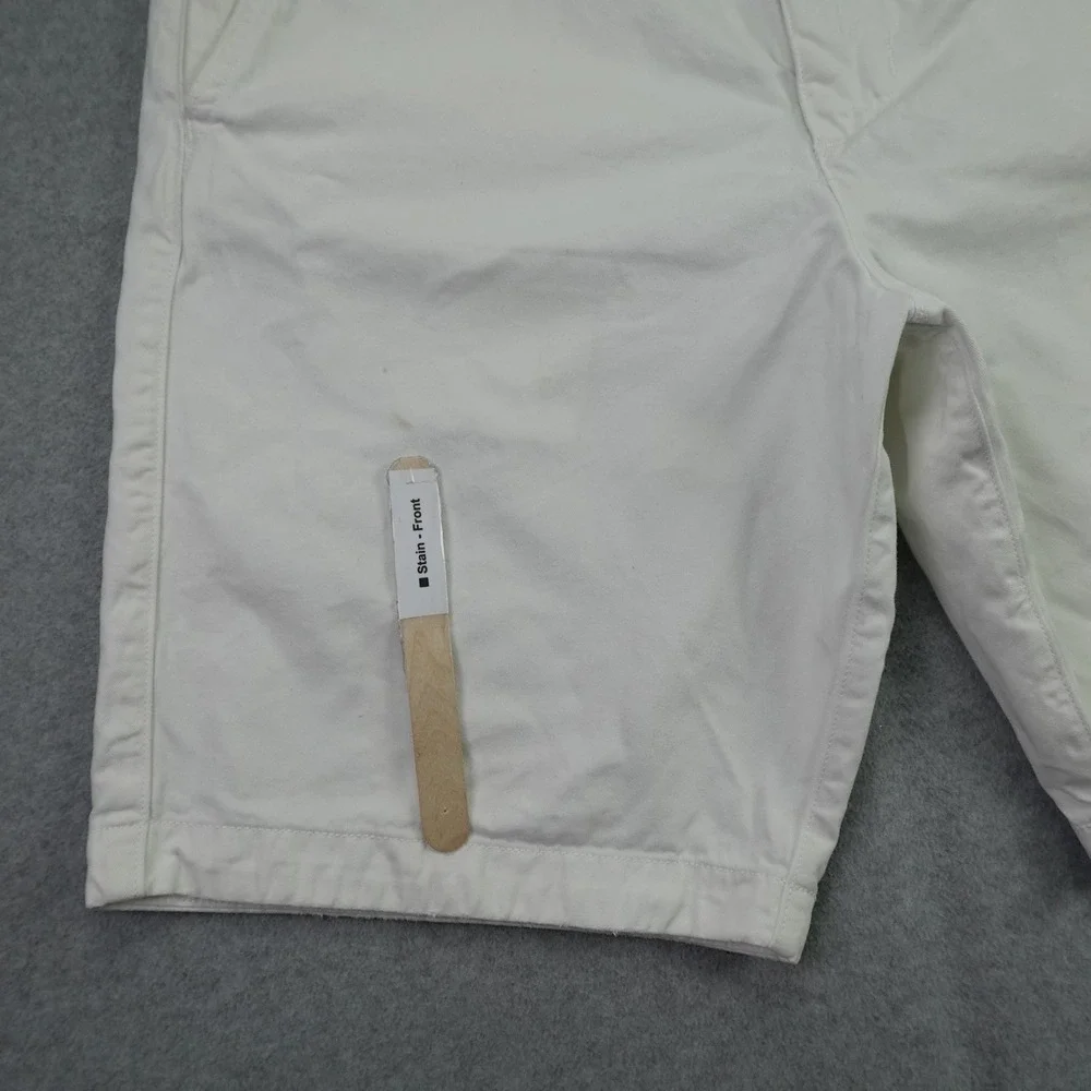 Abercrombie & Fitch Shorts Mens 33 White Classic Chino Cotton Flat Front